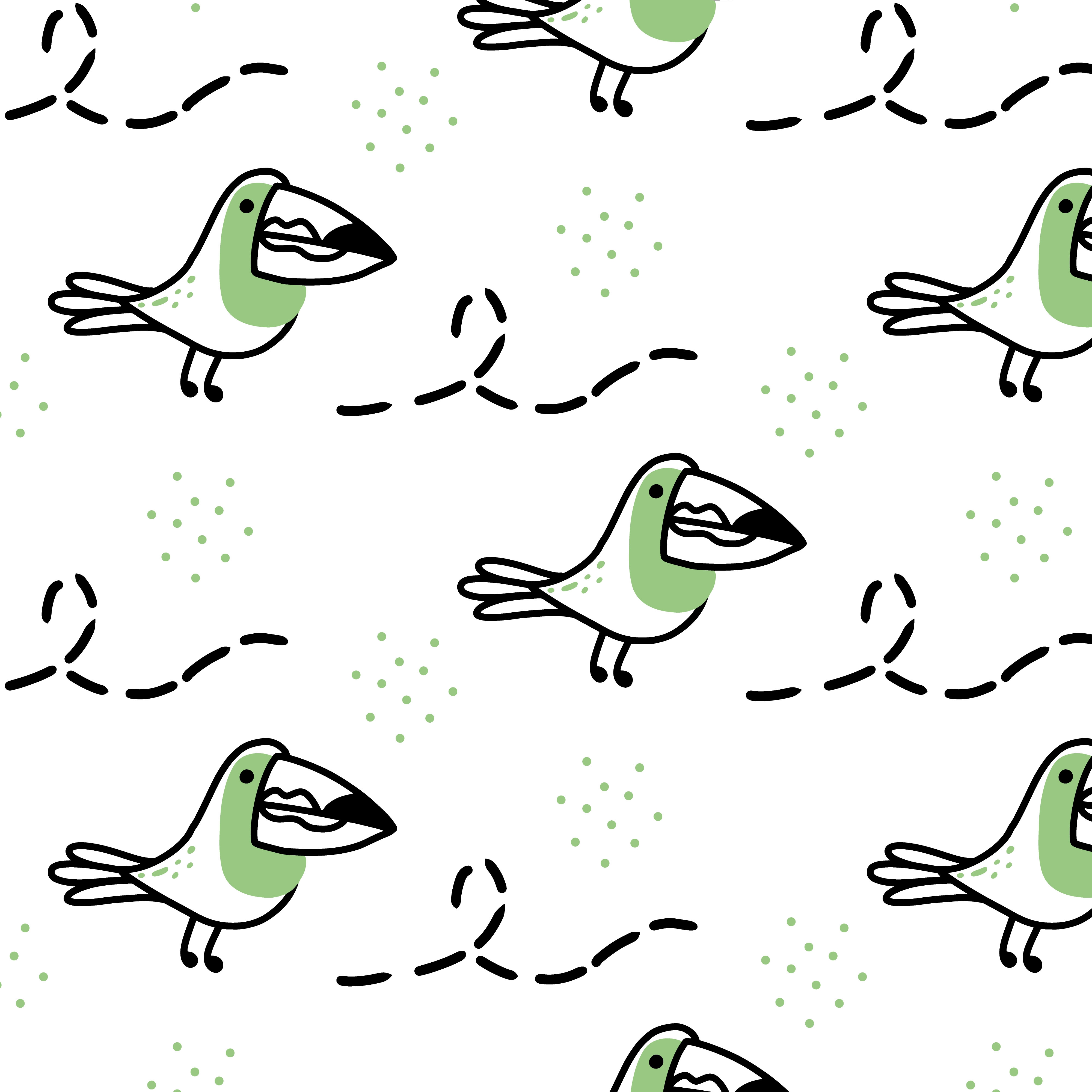 Childish seamless pattern with cute toucans. hand-drawn pattern with a toucan. doodle style