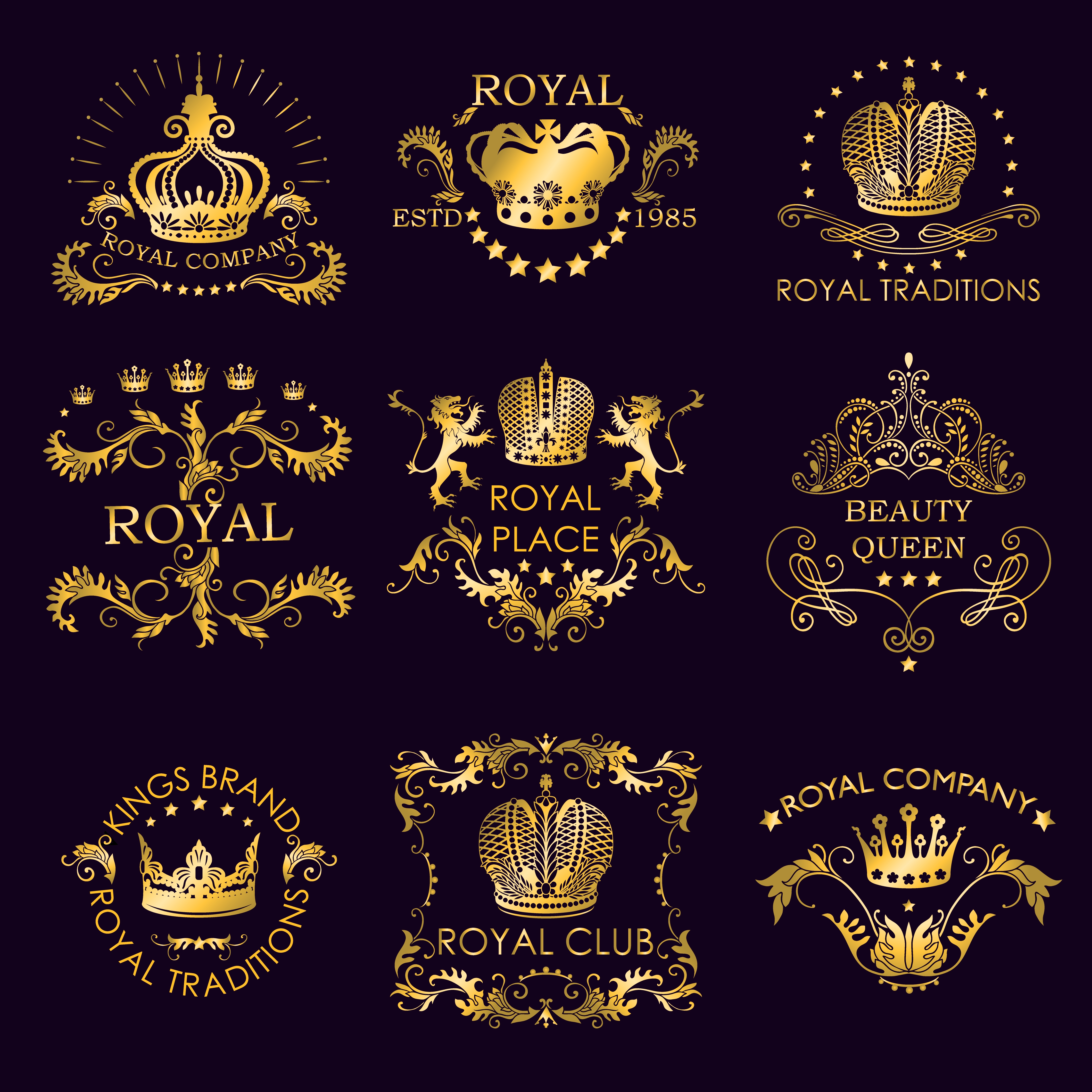 Royal Traditions Golden Logo Template