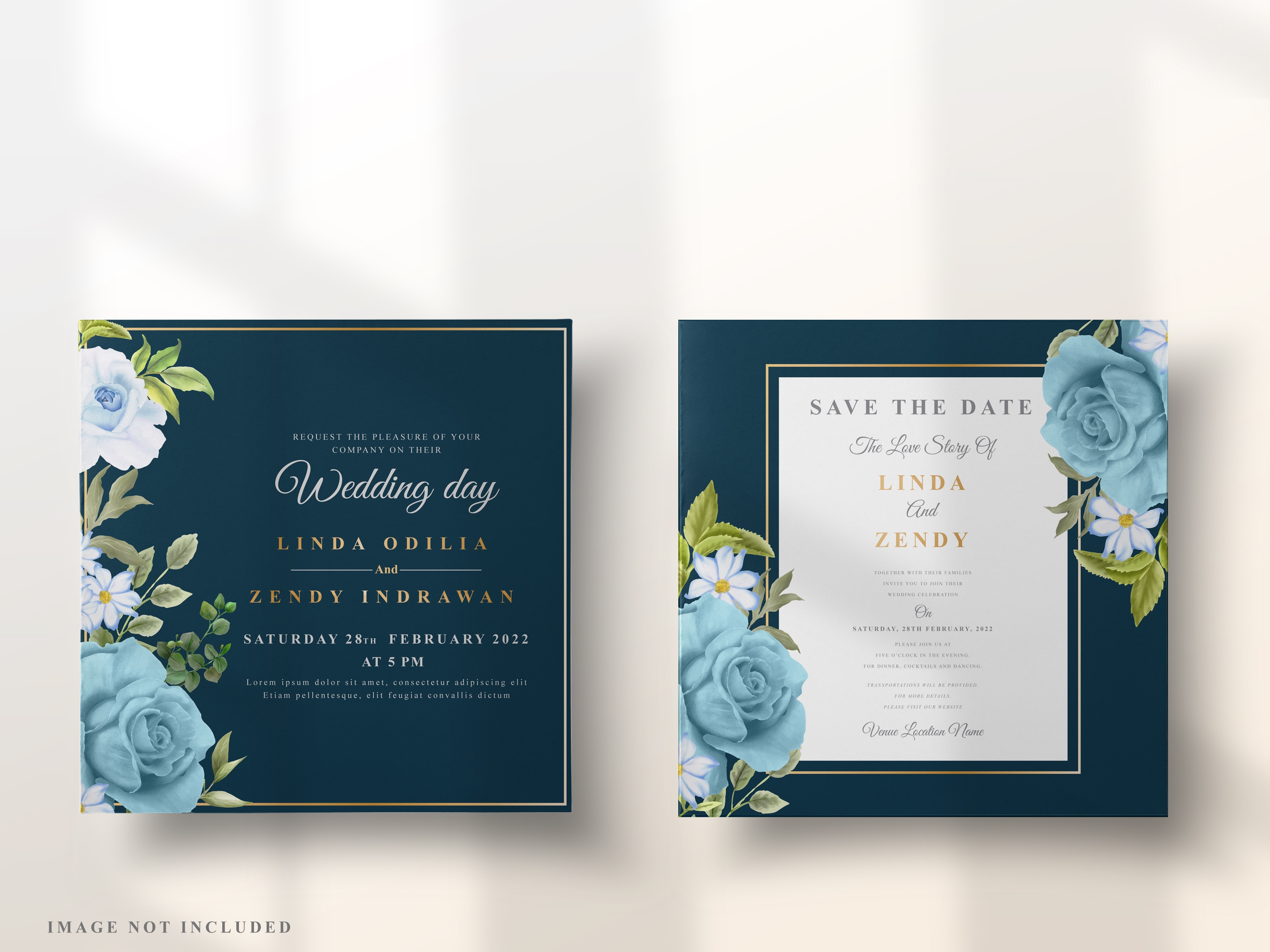 Elegant Floral Watercolor Wedding Invitation Card