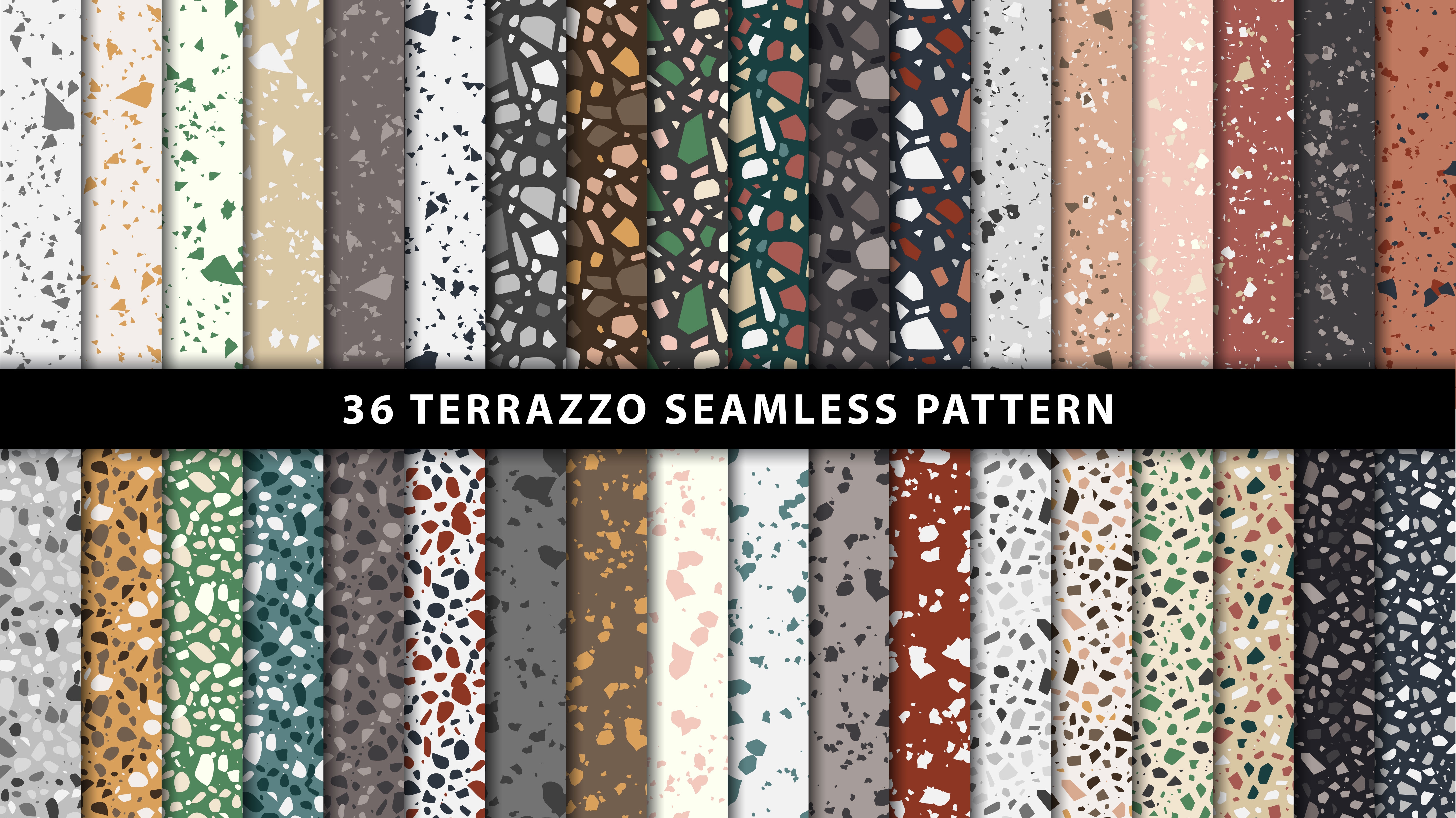 Set of terrazzo style seamless patterns