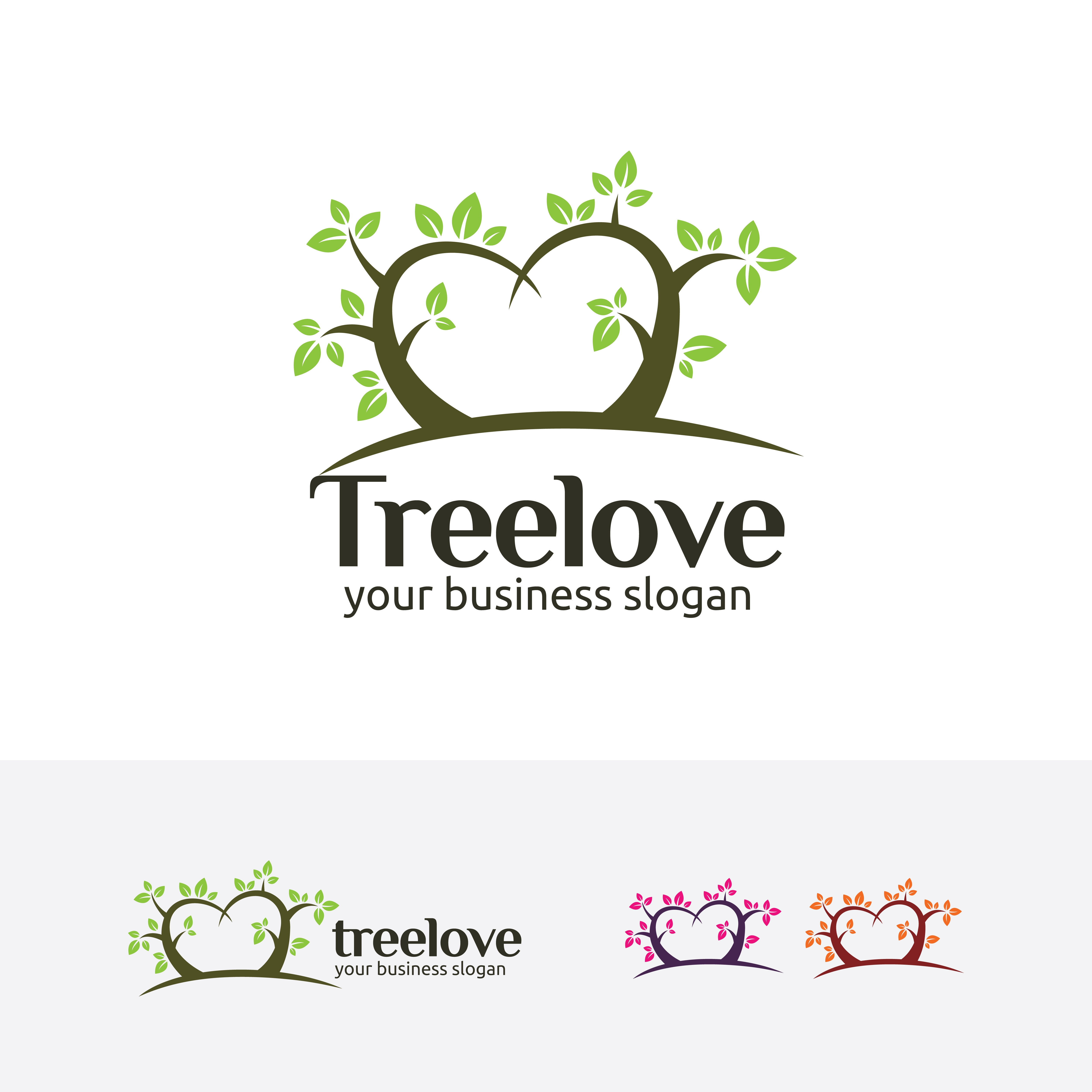 Tree love logo template