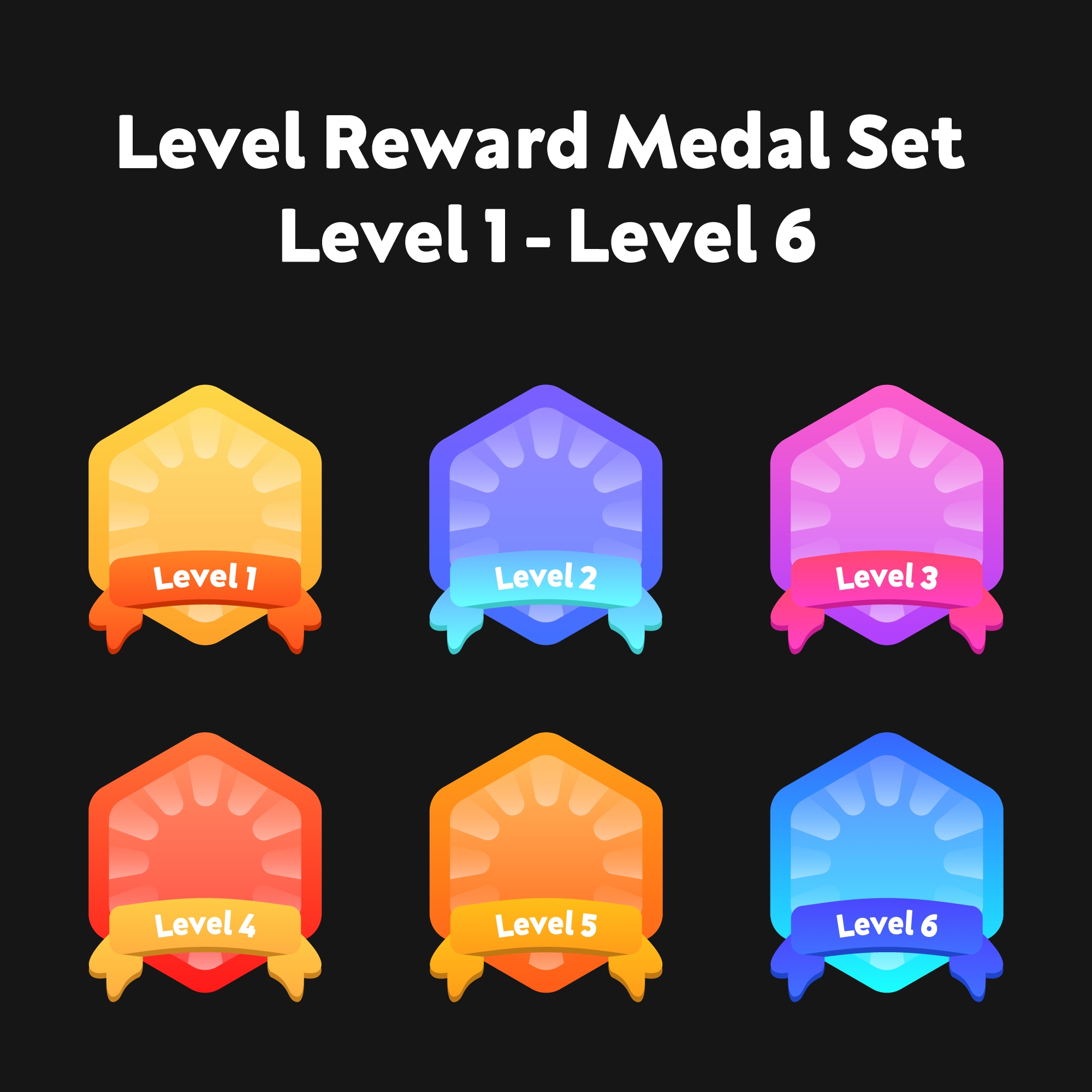 Games Level Medals Set