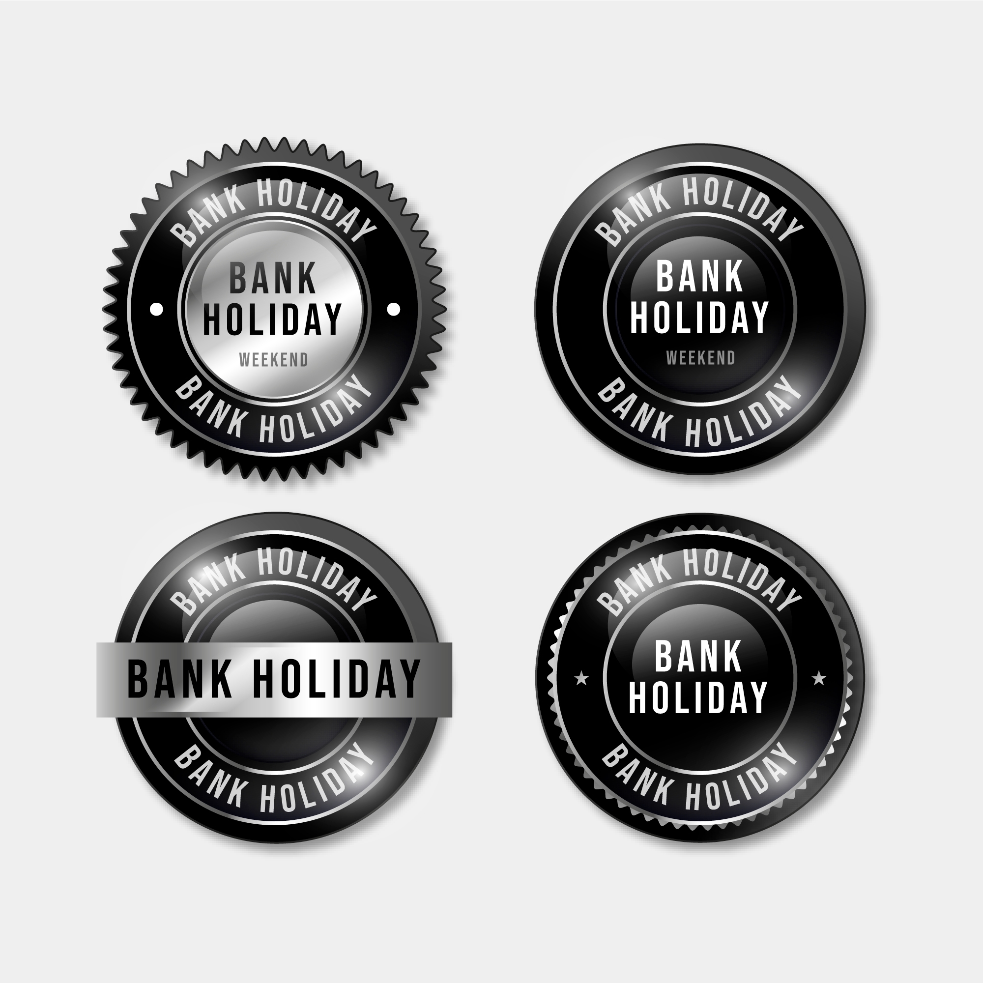 Bank Holiday Labels Set