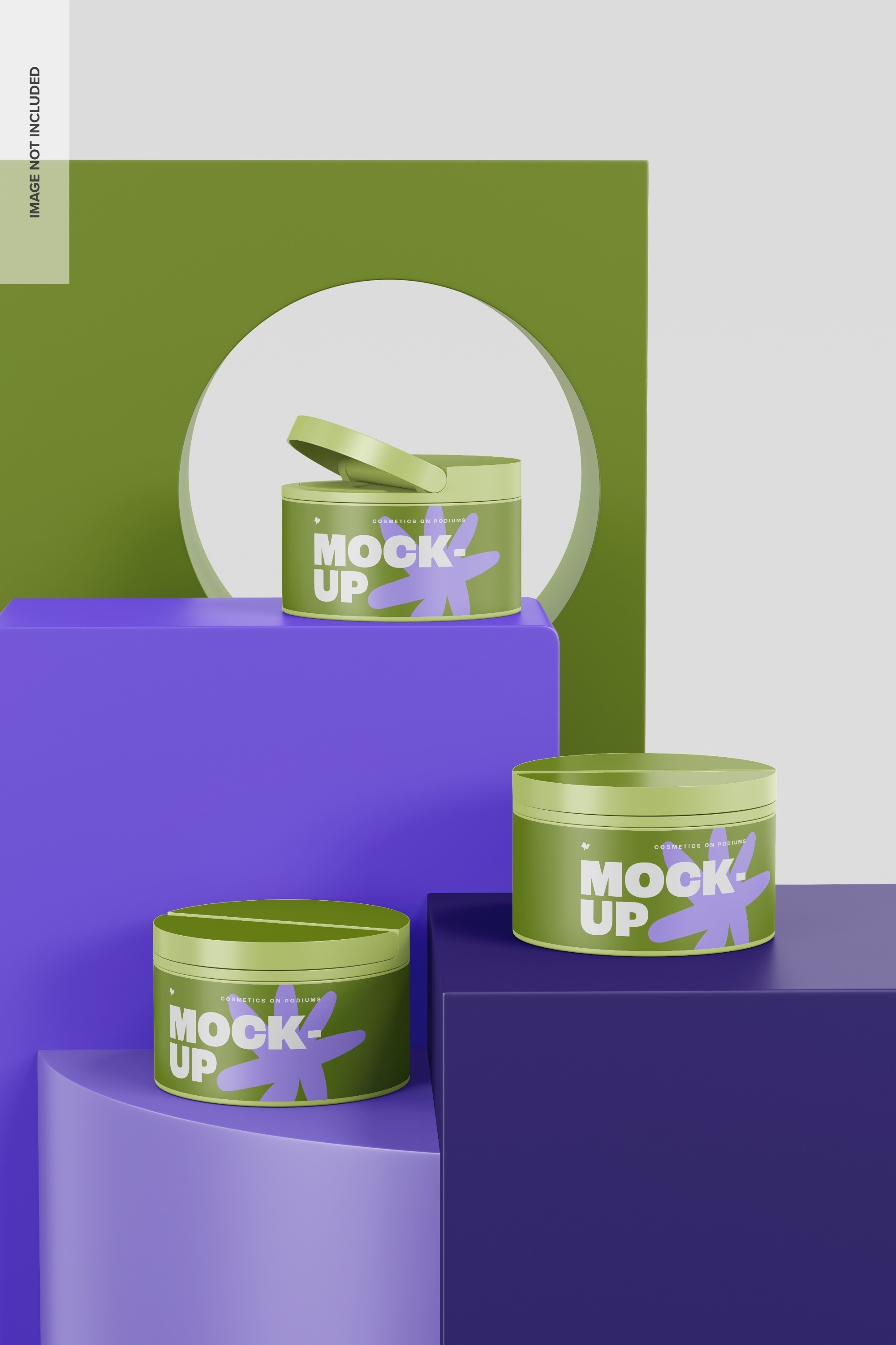 Night Gel Cream Containers Mockup