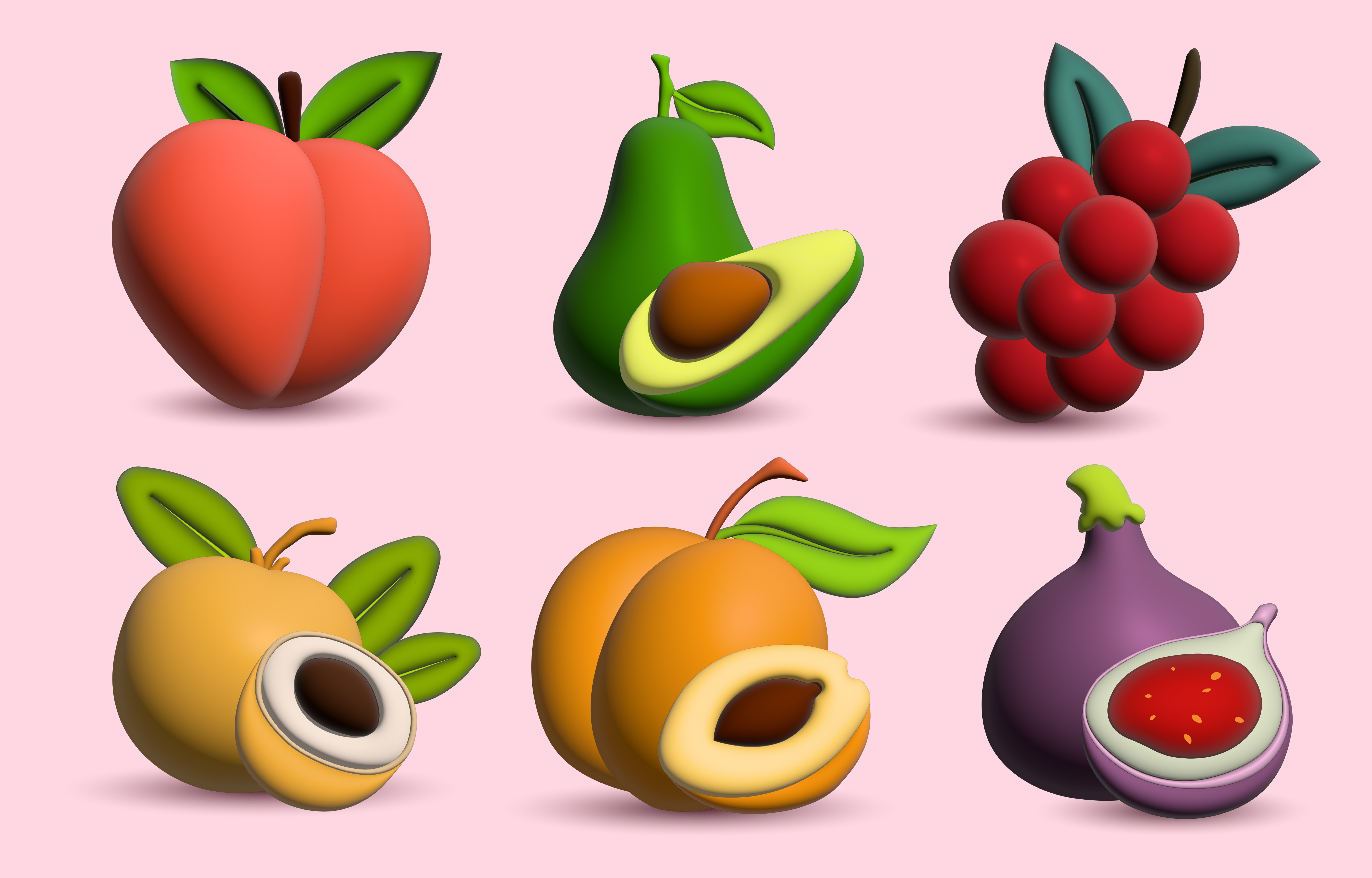 Fruits 3D Icon Set