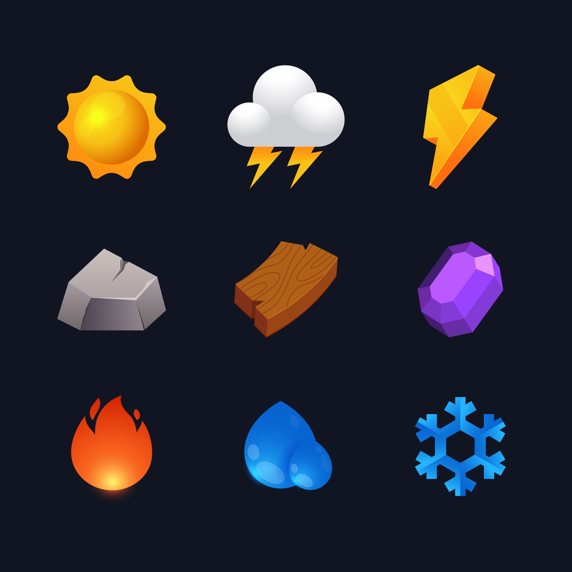 3D Weather Elements Set