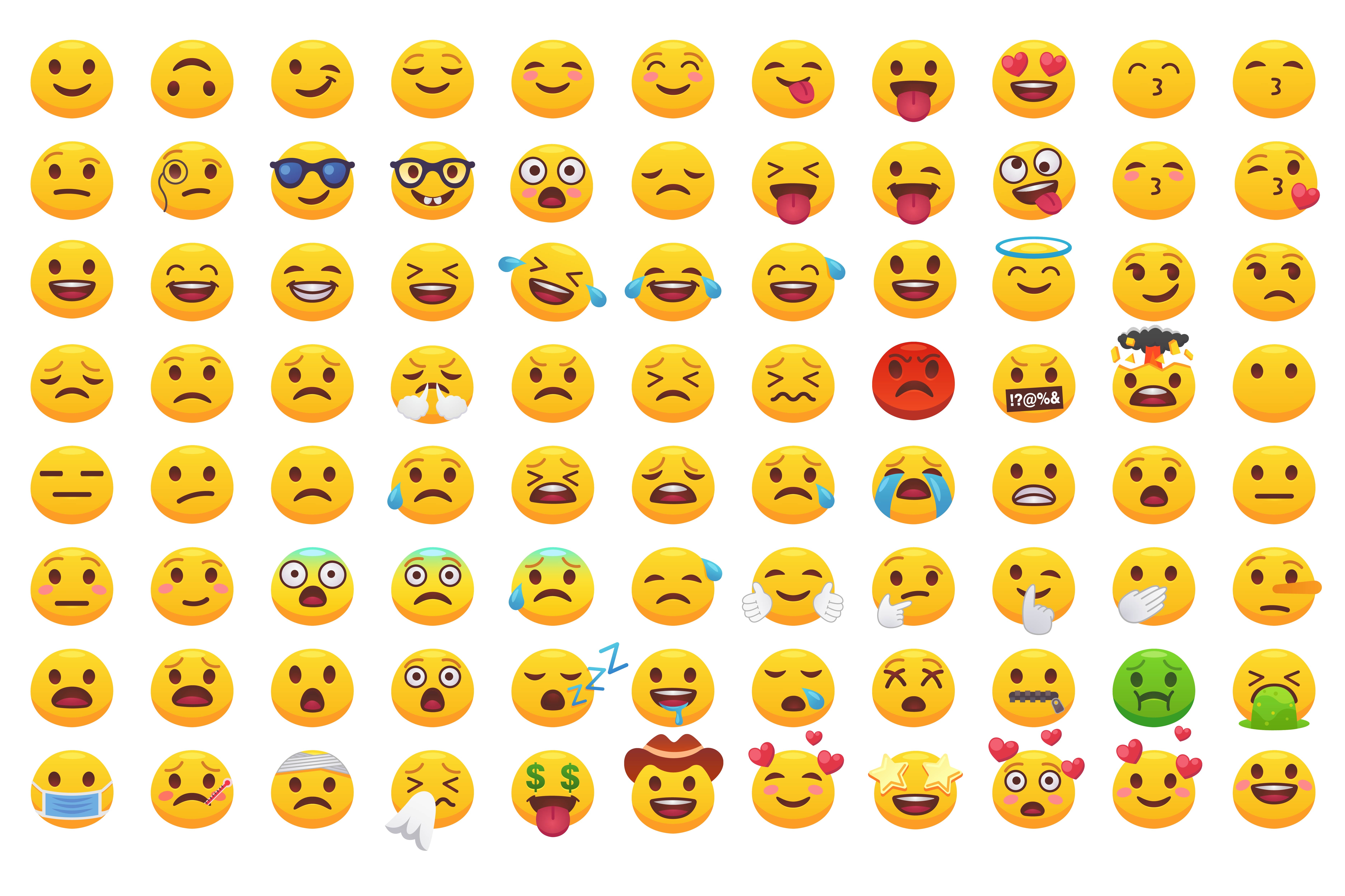 Emoji Faces flat big set