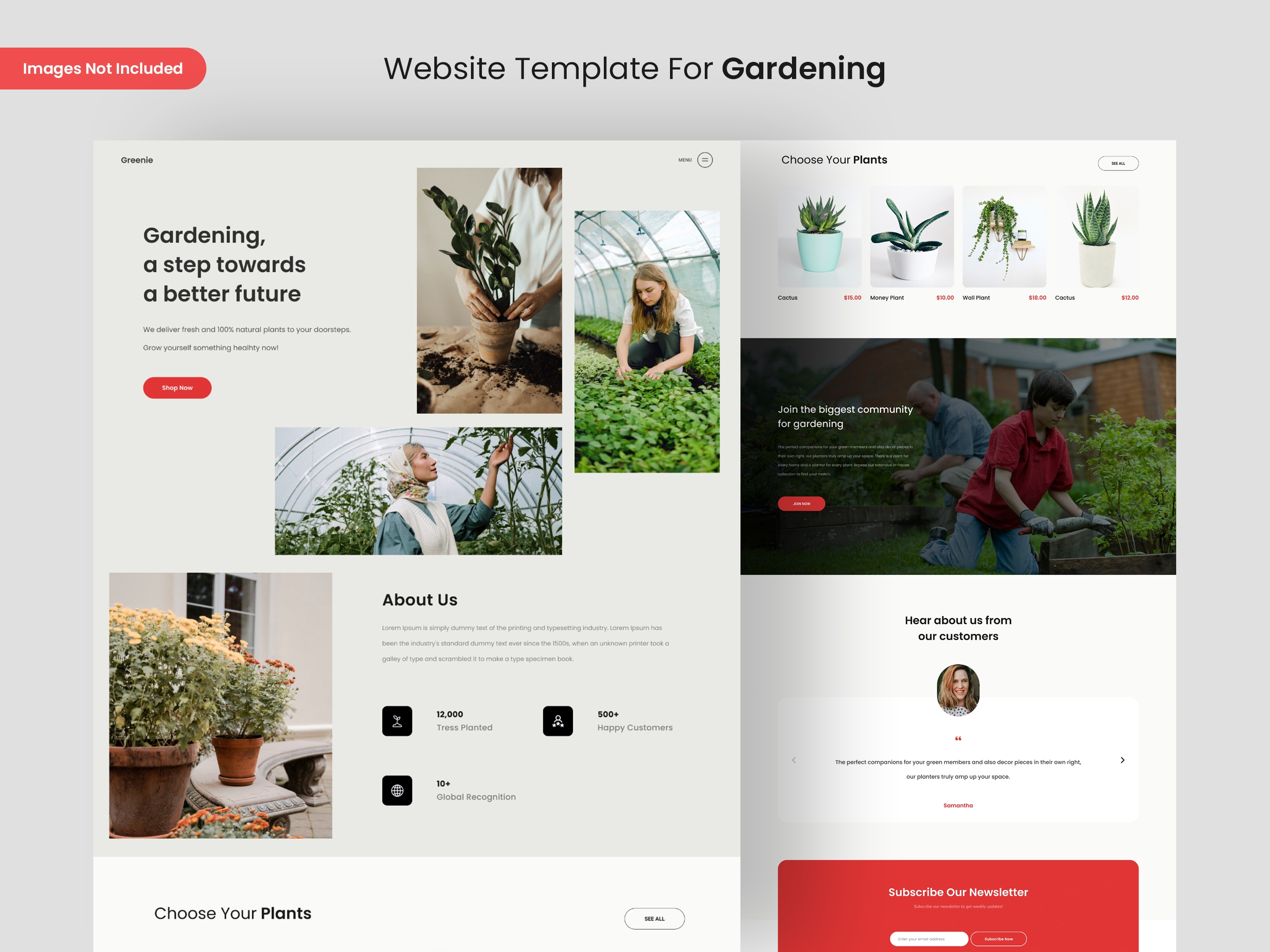 Gardening website page design