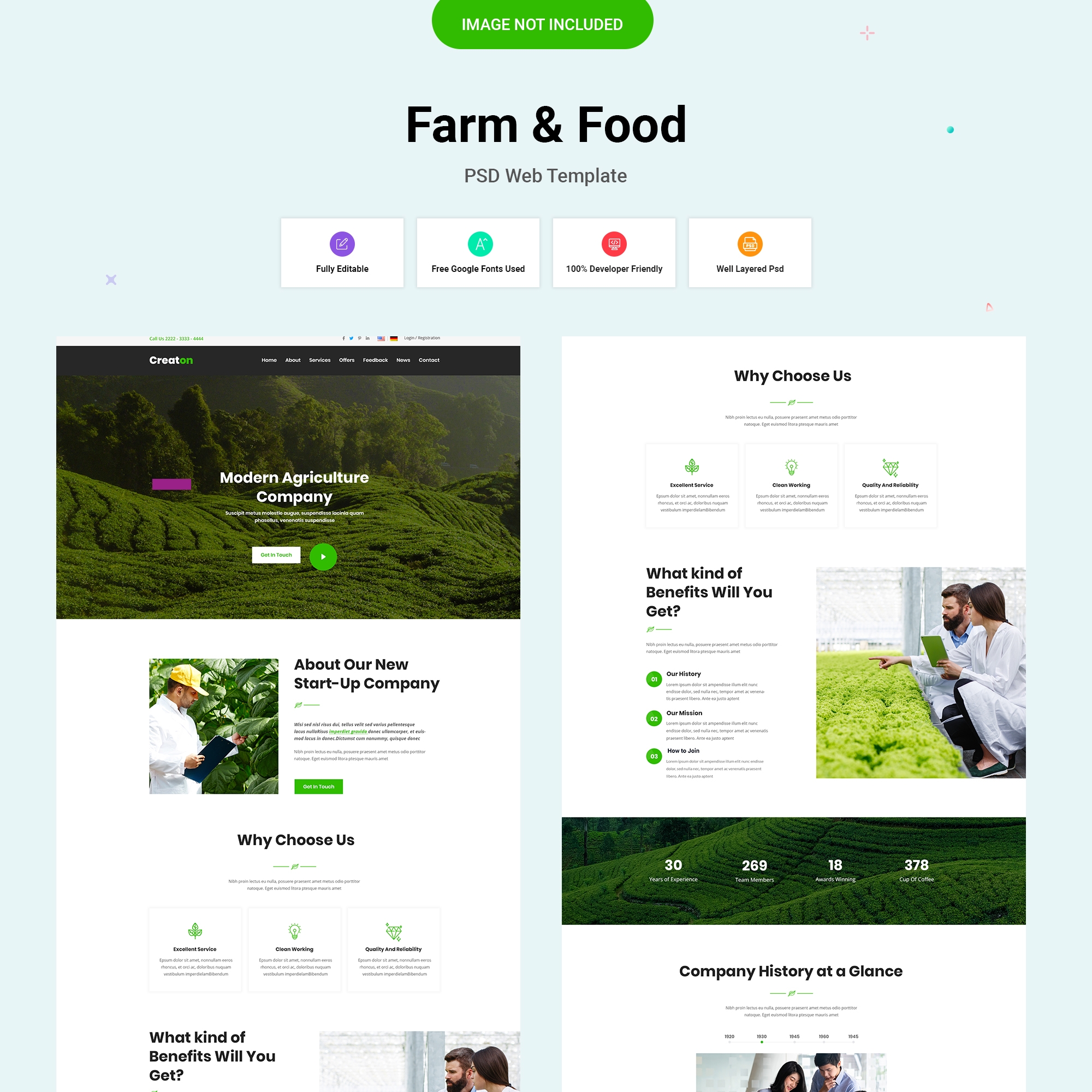 Farm & food web UI template