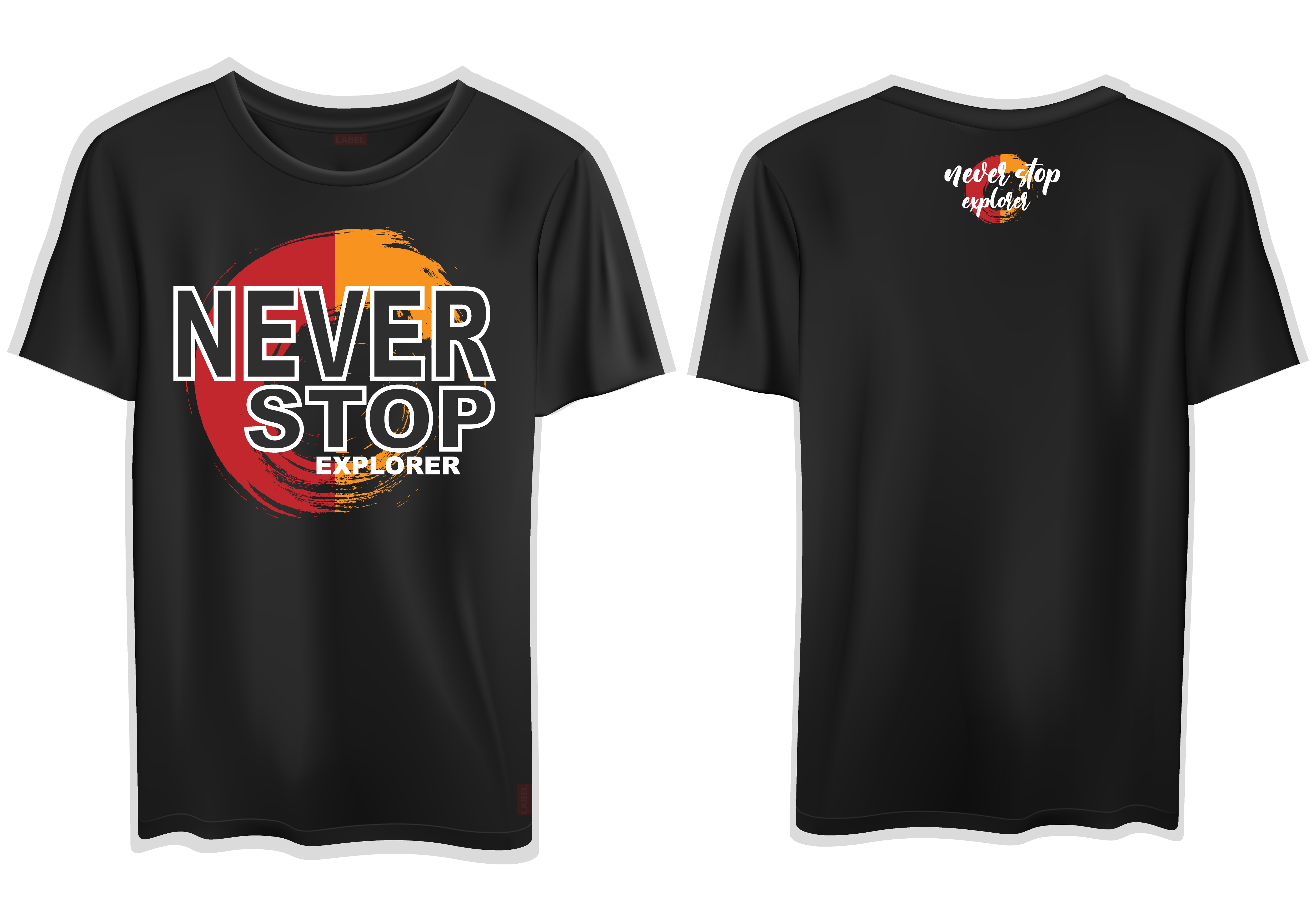 Never Stop Explorer Text T Shirt Design