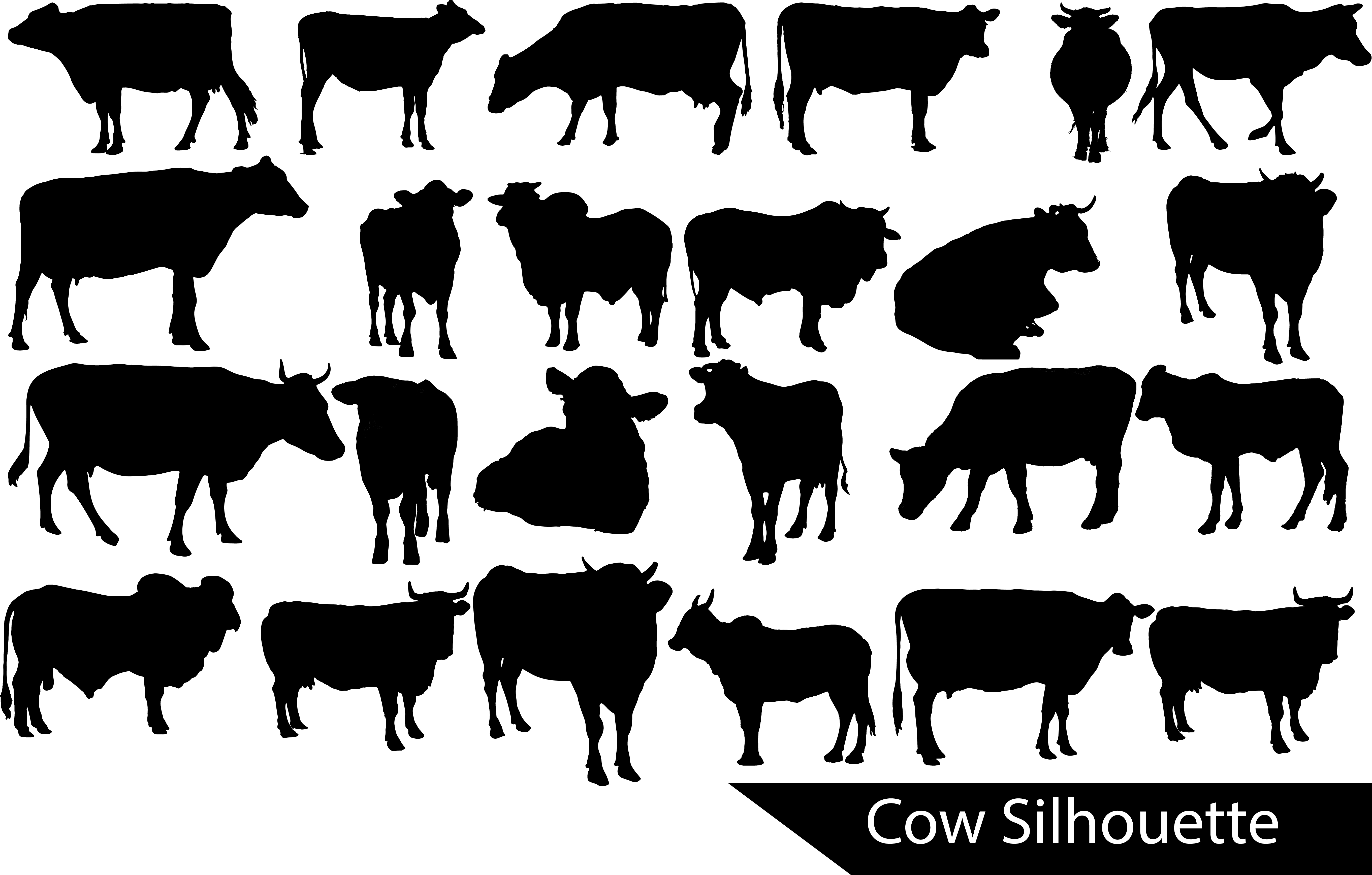 Cow Silhouette Set