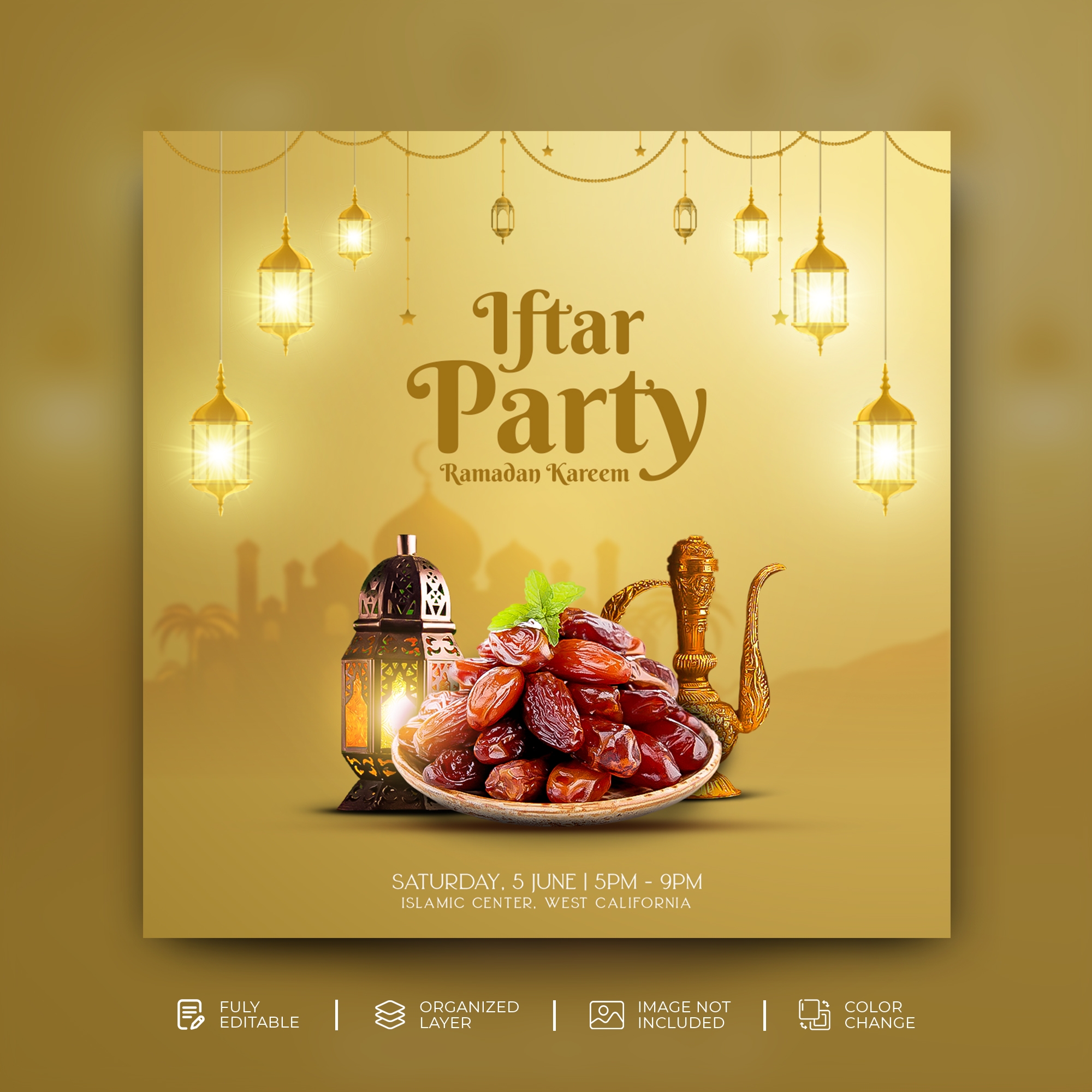 Ramadan Kareem Iftar Invitation Template