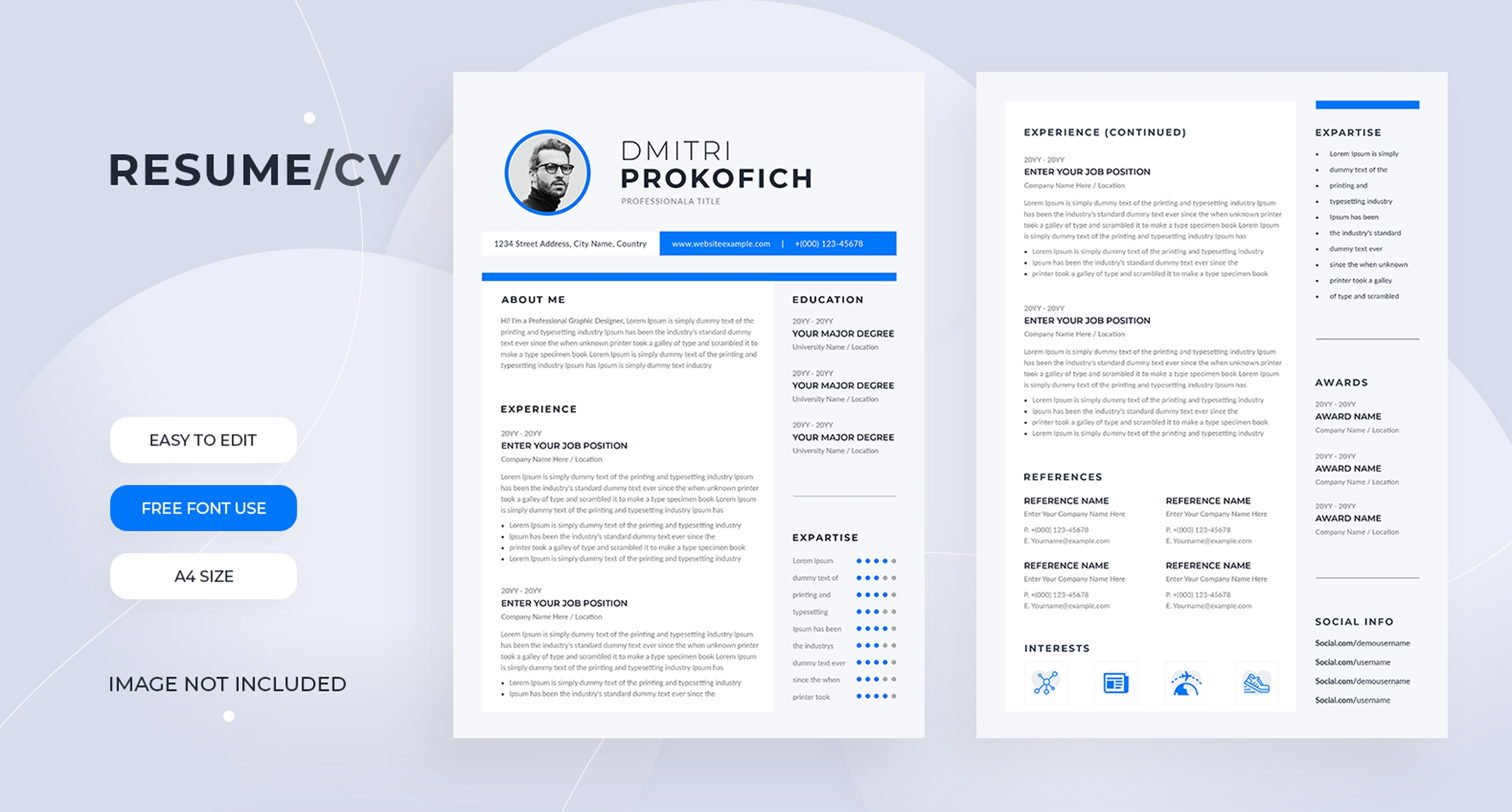 Clean and modern resume cv template