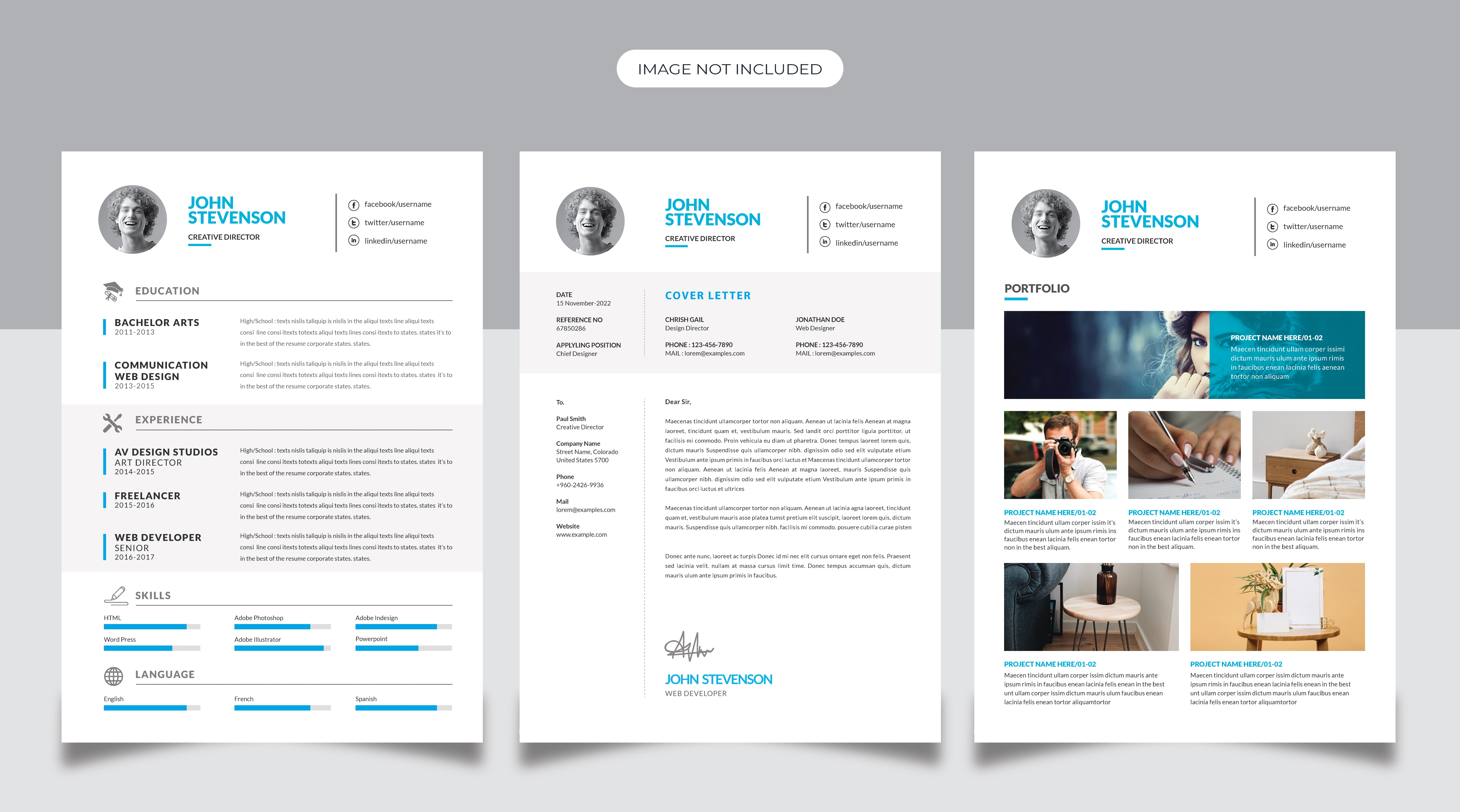 Creative Resume Design with Cyan