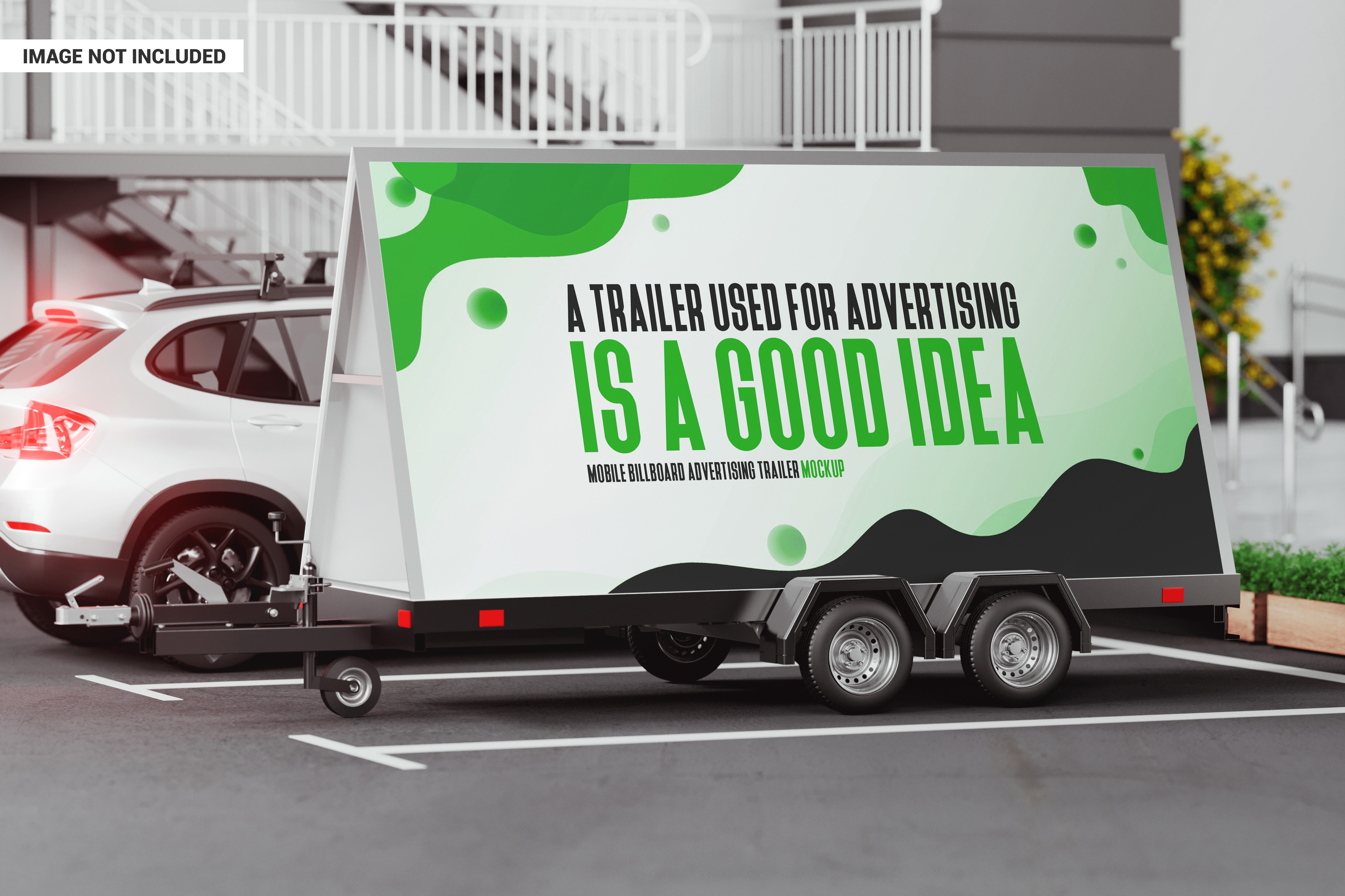 Mobile billboard advertising trailer mockup
