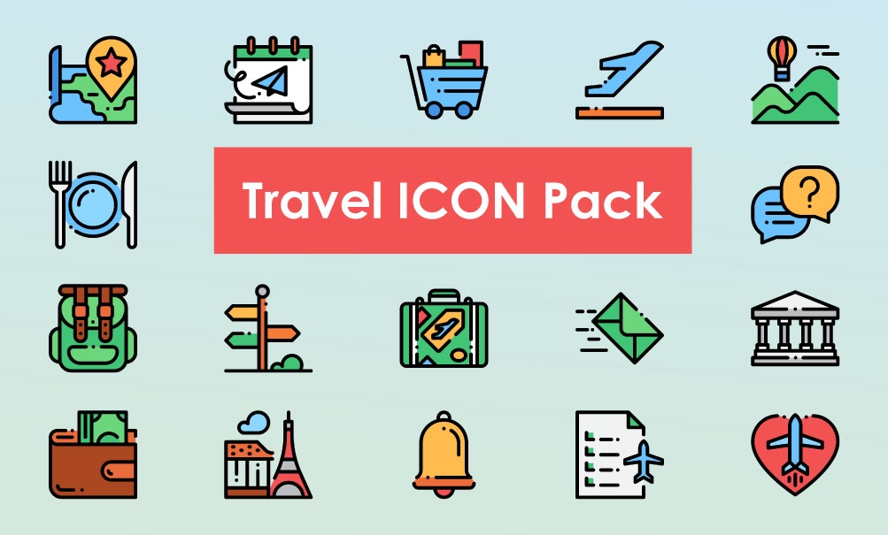 49 Travel Vacation Vector Icons Set