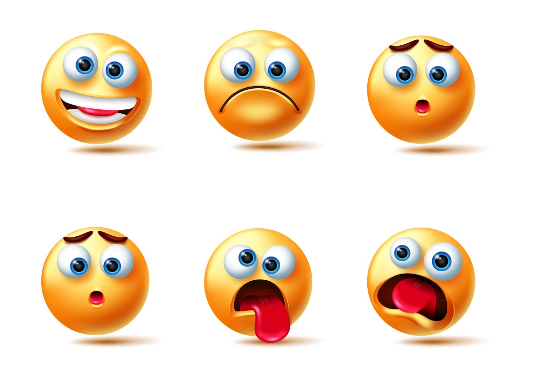 3D Characters Happy Shocked Sad Emotion Emoji