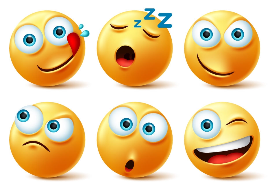 Yellow Face Naughty Sleepy Hungry Surprise Angry Emoji