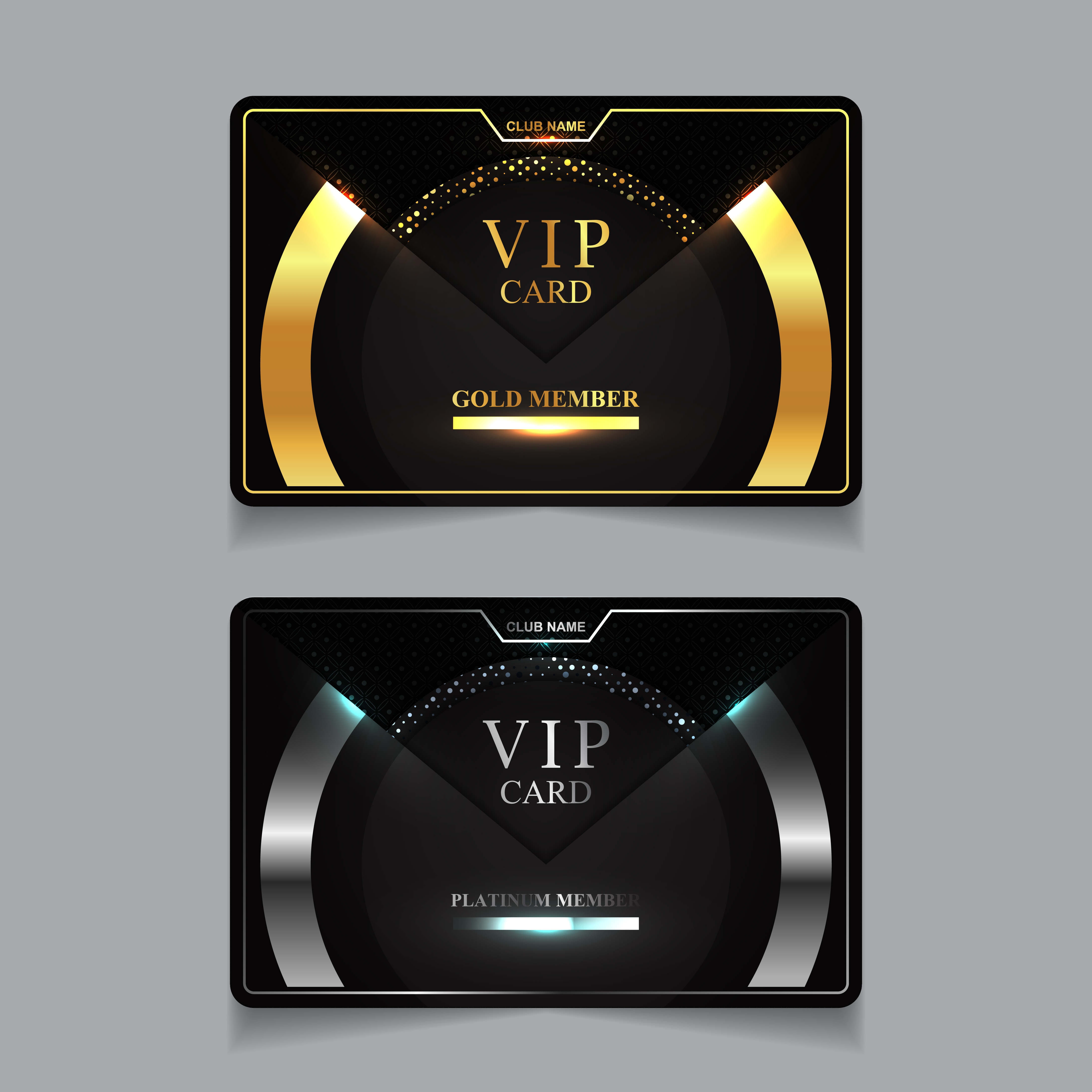 Luxury Golden and Platinum VIP Member Card Design Template