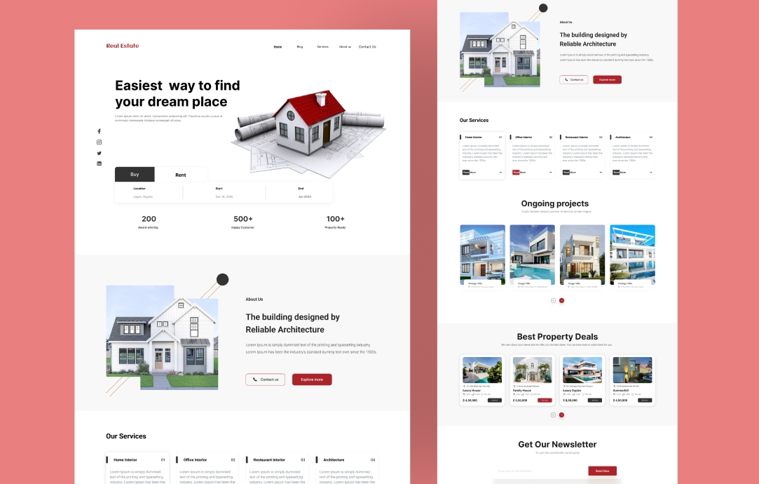 Real Estate website UI Template