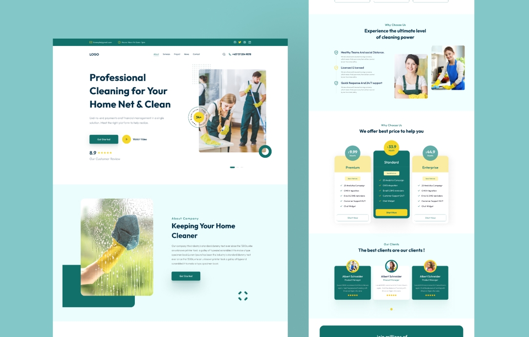 Cleaning Landing Page